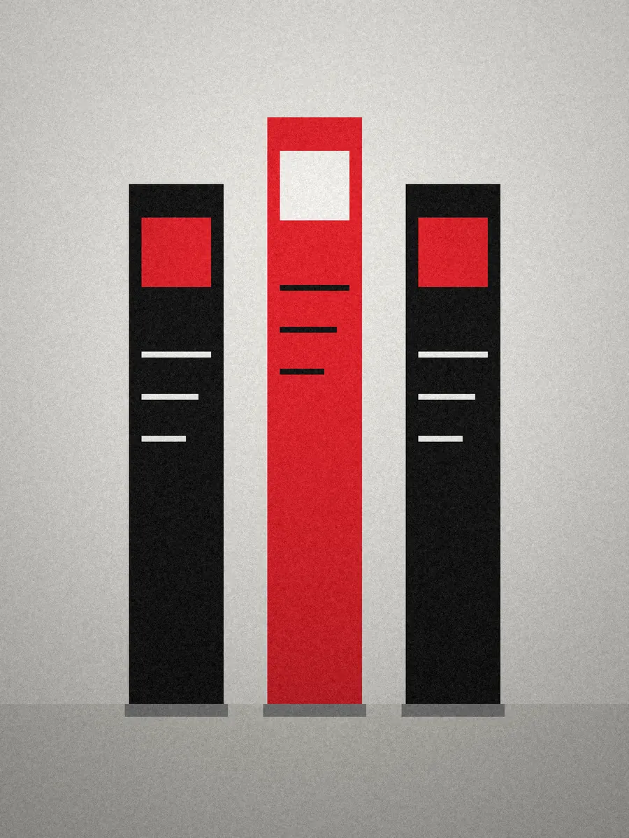 Drie roll-up displays